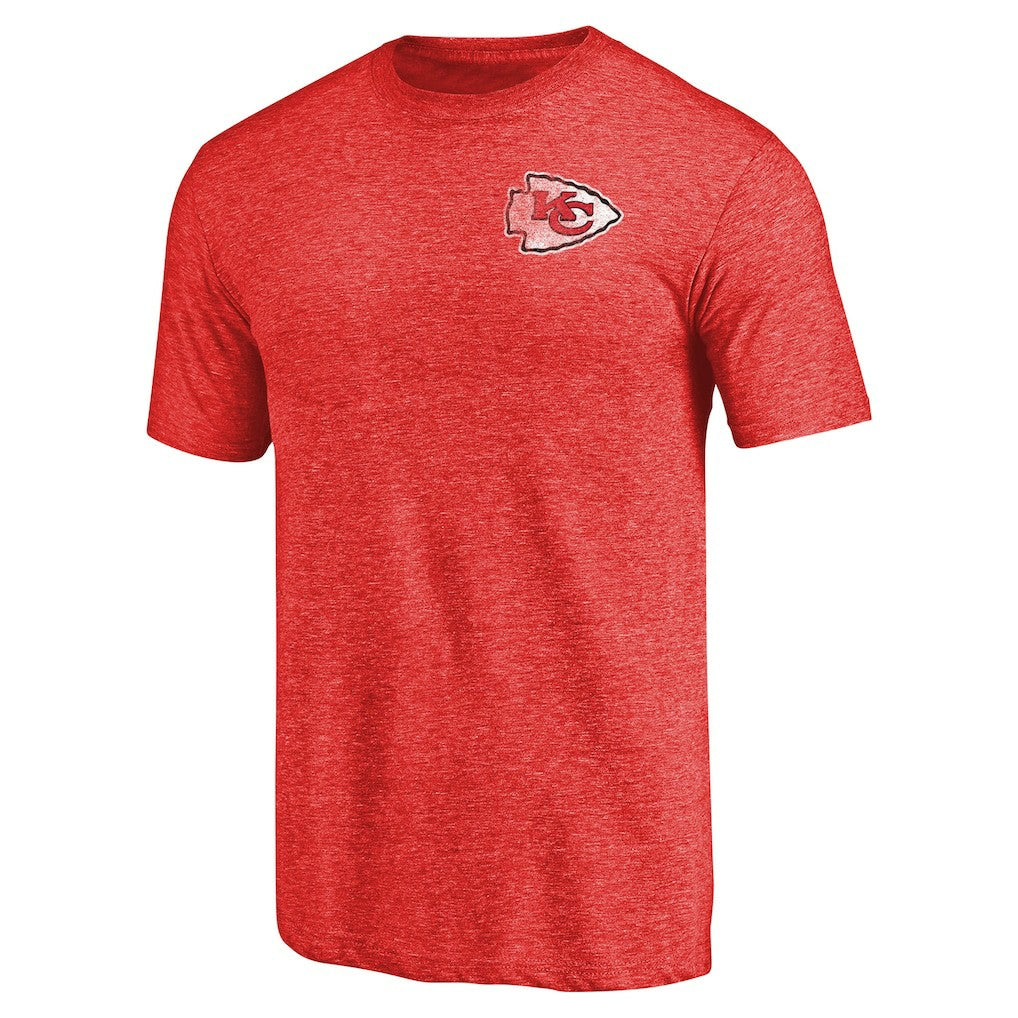 Primary Logo Left Chest Distressed Tri-Blend T-Shirt - Kansas City Chiefs
