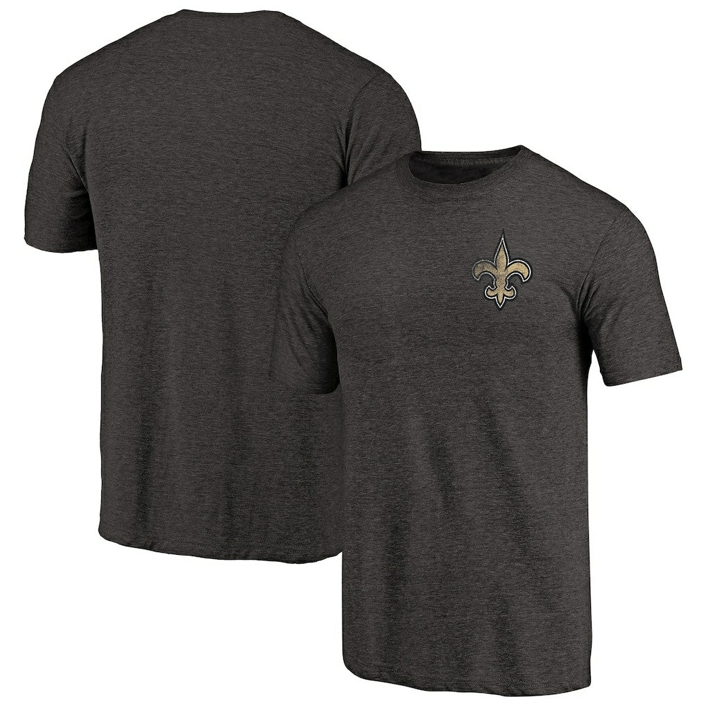 Primary Logo Left Chest Distressed Tri-Blend T-Shirt - New Orleans Saints