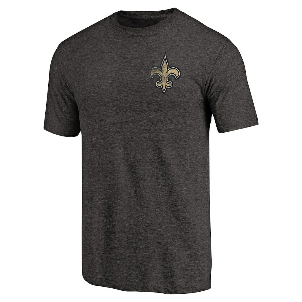 Primary Logo Left Chest Distressed Tri-Blend T-Shirt - New Orleans Saints