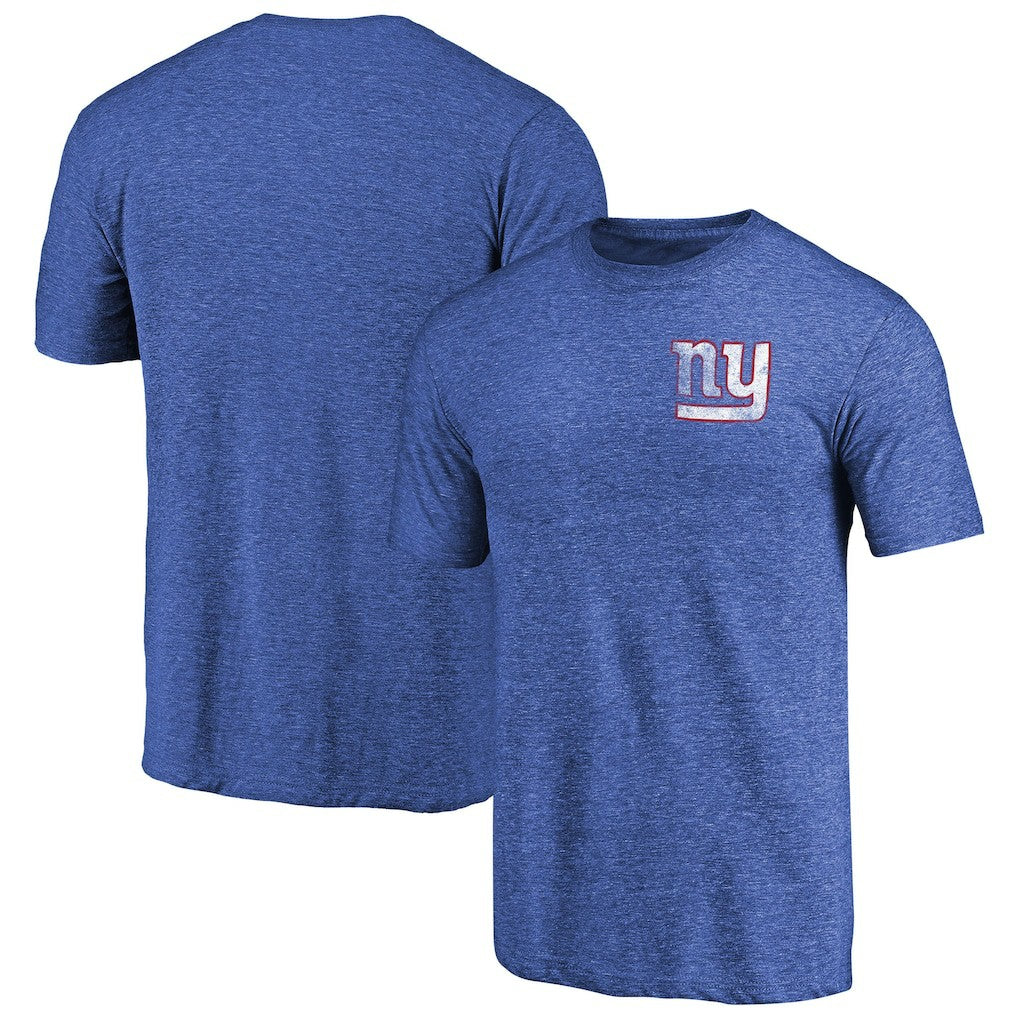 Primary Logo Left Chest Distressed Tri-Blend T-Shirt - New York Giants