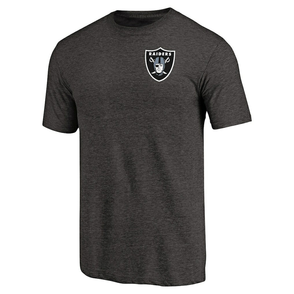 Primary Logo Left Chest Distressed Tri-Blend T-Shirt - Las Vegas Raiders