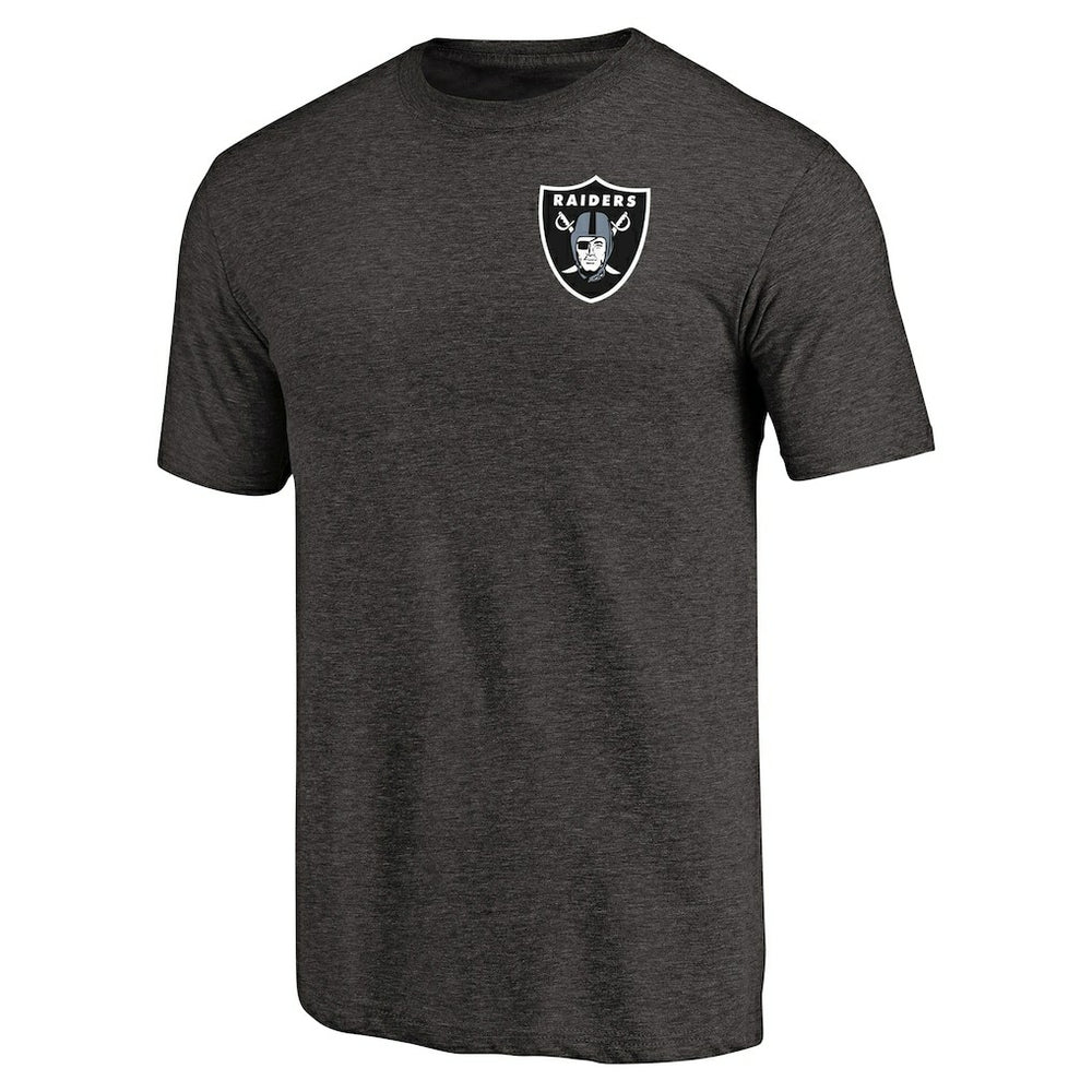 Primary Logo Left Chest Distressed Tri-Blend T-Shirt - Las Vegas Raiders