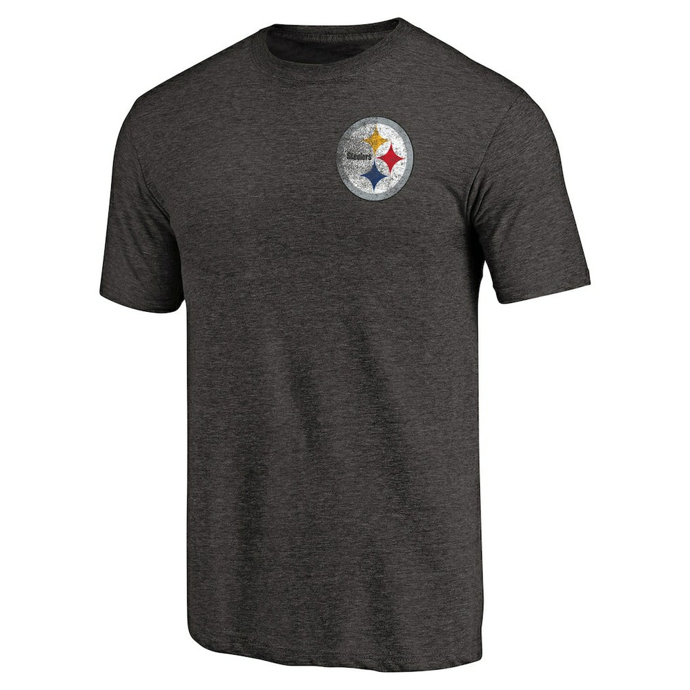 Primary Logo Left Chest Distressed Tri-Blend T-Shirt - Pittsburgh Steelers