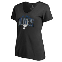 NHL Black St. Louis Blues Women's Arch Smoke V-Neck T-Shirt