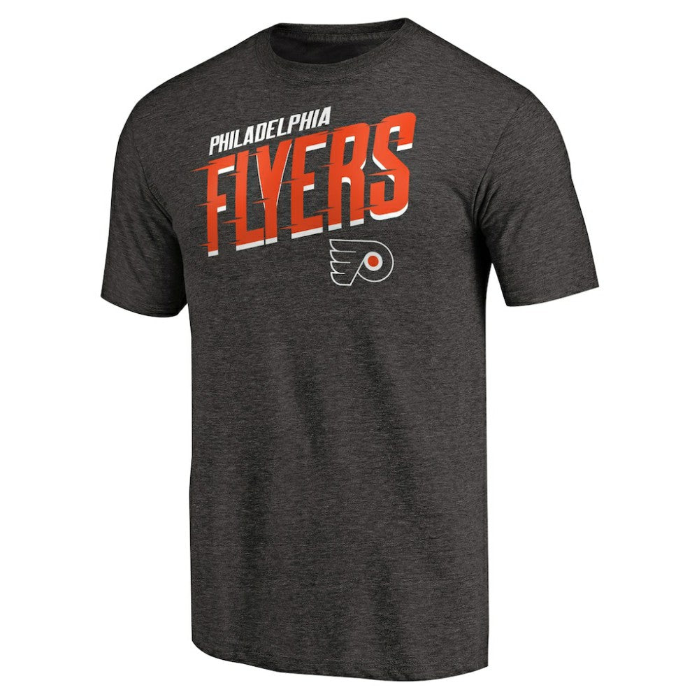 NHL Black Philadelphia Flyers Slant Strike Tri-Blend T-Shirt