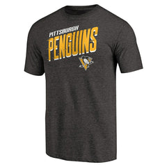 NHL Black Pittsburgh Penguins Slant Strike Tri-Blend T-Shirt