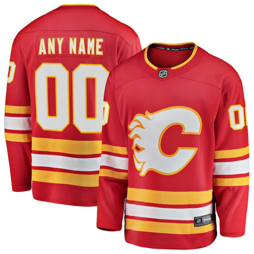 NHL Red Calgary Flames Fanatics Home Breakaway Custom Jersey