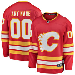 NHL Red Calgary Flames Fanatics Home Breakaway Custom Jersey