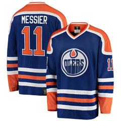 NHL Blue Mark Messier Edmonton Oilers Fanatics Premier Breakaway Retired Player Jersey