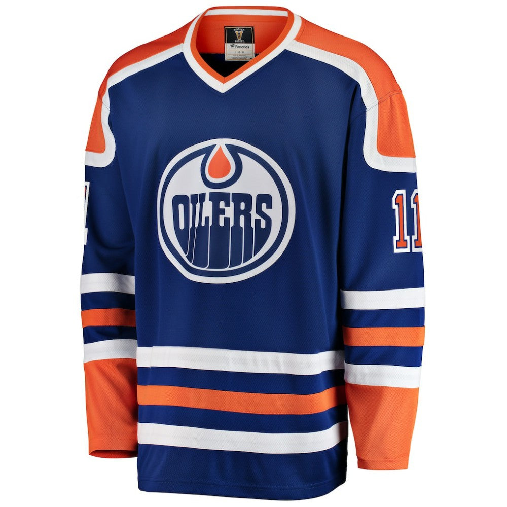 NHL Blue Mark Messier Edmonton Oilers Fanatics Premier Breakaway Retired Player Jersey