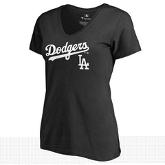 MLB Los Angeles Dodgers Women's Team Lockup V-Neck T-Shirt