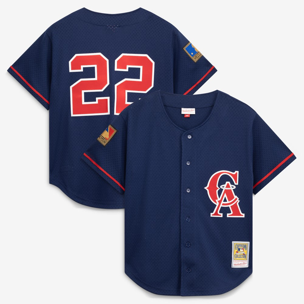 MLB Bo Jackson California Angels Mitchell & Ness Cooperstown Collection Mesh Batting Practice Button-Up Jersey
