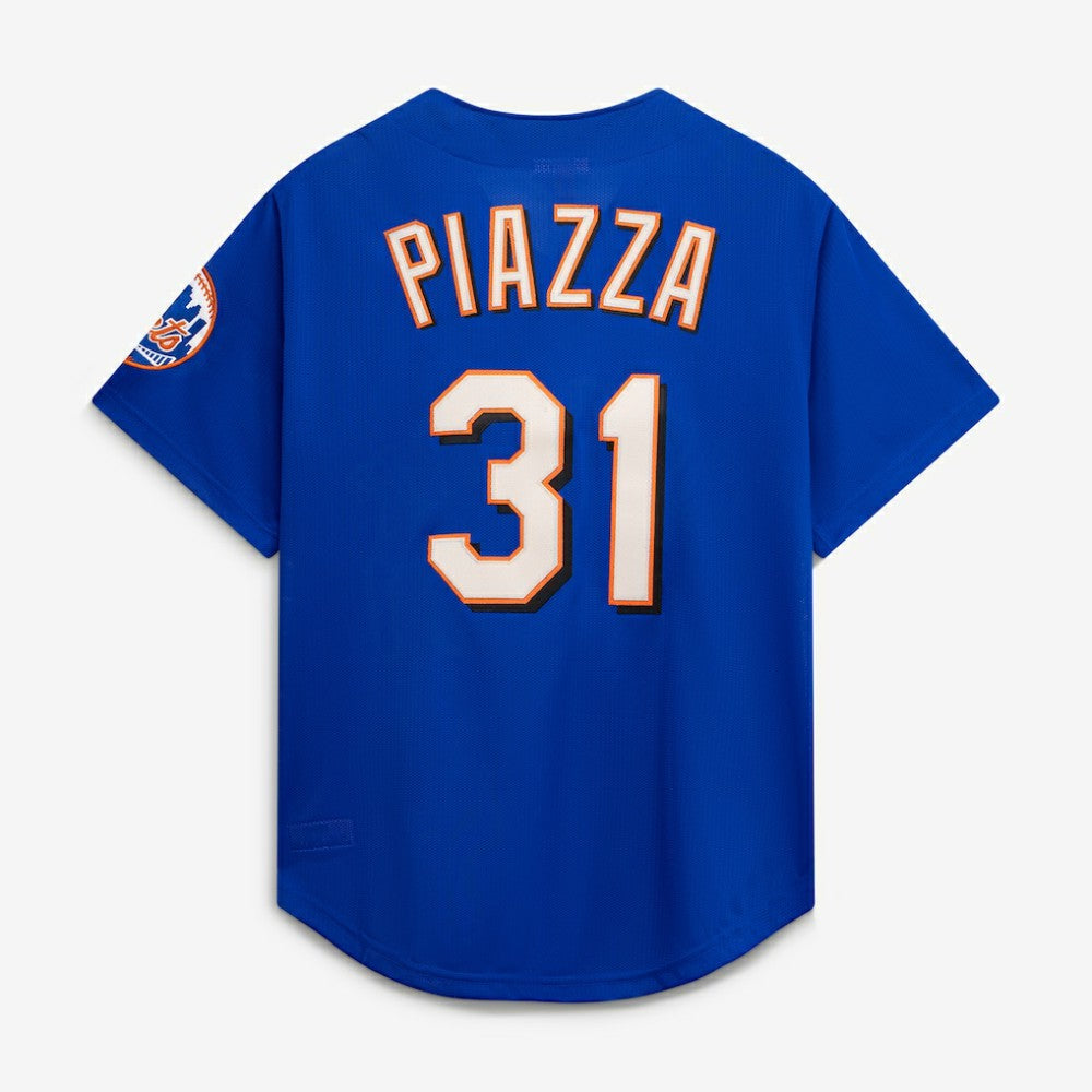 MLB Mike Piazza New York Mets Mitchell & Ness Cooperstown Collection Mesh Batting Practice Button-Up Jersey
