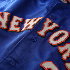 MLB Mike Piazza New York Mets Mitchell & Ness Cooperstown Collection Mesh Batting Practice Button-Up Jersey