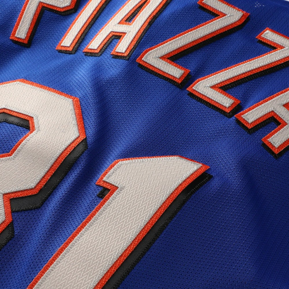 MLB Mike Piazza New York Mets Mitchell & Ness Cooperstown Collection Mesh Batting Practice Button-Up Jersey