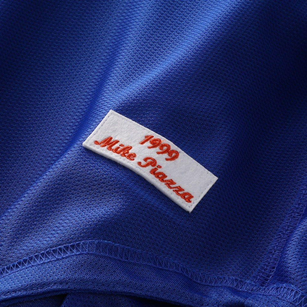 MLB Mike Piazza New York Mets Mitchell & Ness Cooperstown Collection Mesh Batting Practice Button-Up Jersey