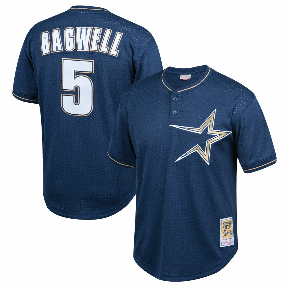 MLB Jeff Bagwell Houston Astros Mitchell & Ness Youth Cooperstown Collection Mesh Batting Practice Jersey