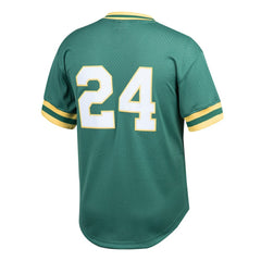 MLB Rickey Henderson Athletics Mitchell & Ness Youth Cooperstown Collection Mesh Batting Practice Jersey