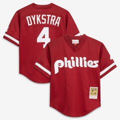 MLB Lenny Dykstra Philadelphia Phillies Mitchell & Ness Youth Cooperstown Collection Mesh Batting Practice Jersey