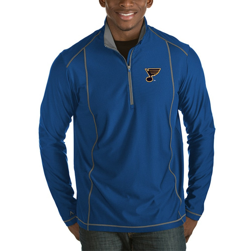 NHL Royal St. Louis Blues Antigua Tempo Desert Dry Half-Zip Pullover Jacket