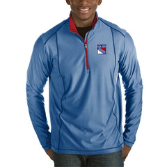 NHL Heather Royal New York Rangers Antigua Tempo Desert Dry Half-Zip Pullover Jacket