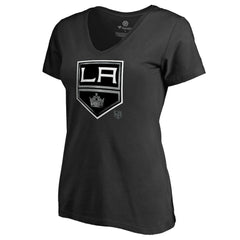 NHL Black Los Angeles Kings Women's Core Smoke V-Neck T-Shirt