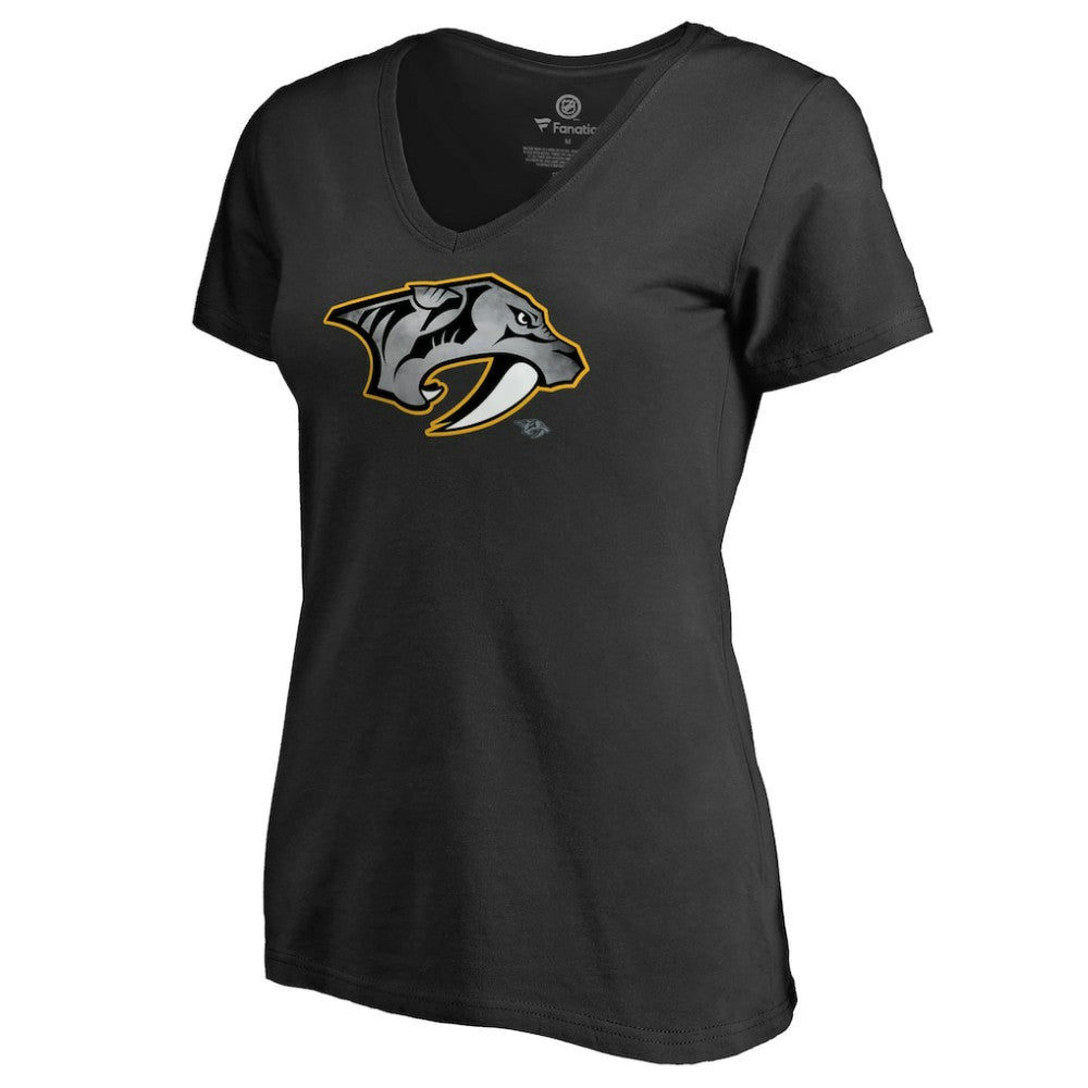 NHL Black Nashville Predators Women's Core Smoke V-Neck T-Shirt