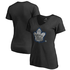 NHL Black Toronto Maple Leafs Women's Core Smoke V-Neck T-Shirt