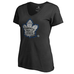 NHL Black Toronto Maple Leafs Women's Core Smoke V-Neck T-Shirt