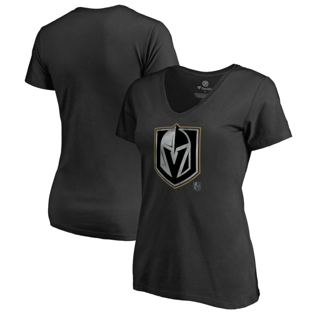 NHL Black Vegas Golden Knights Women's Core Smoke V-Neck T-Shirt