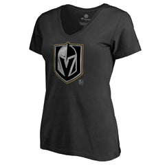 NHL Black Vegas Golden Knights Women's Core Smoke V-Neck T-Shirt