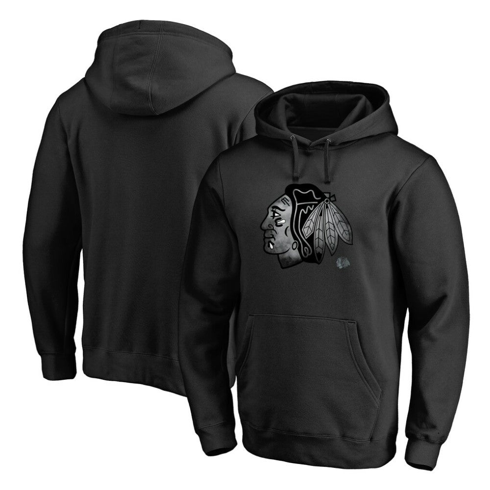 NHL Black Chicago Blackhawks Core Smoke Pullover Hoodie