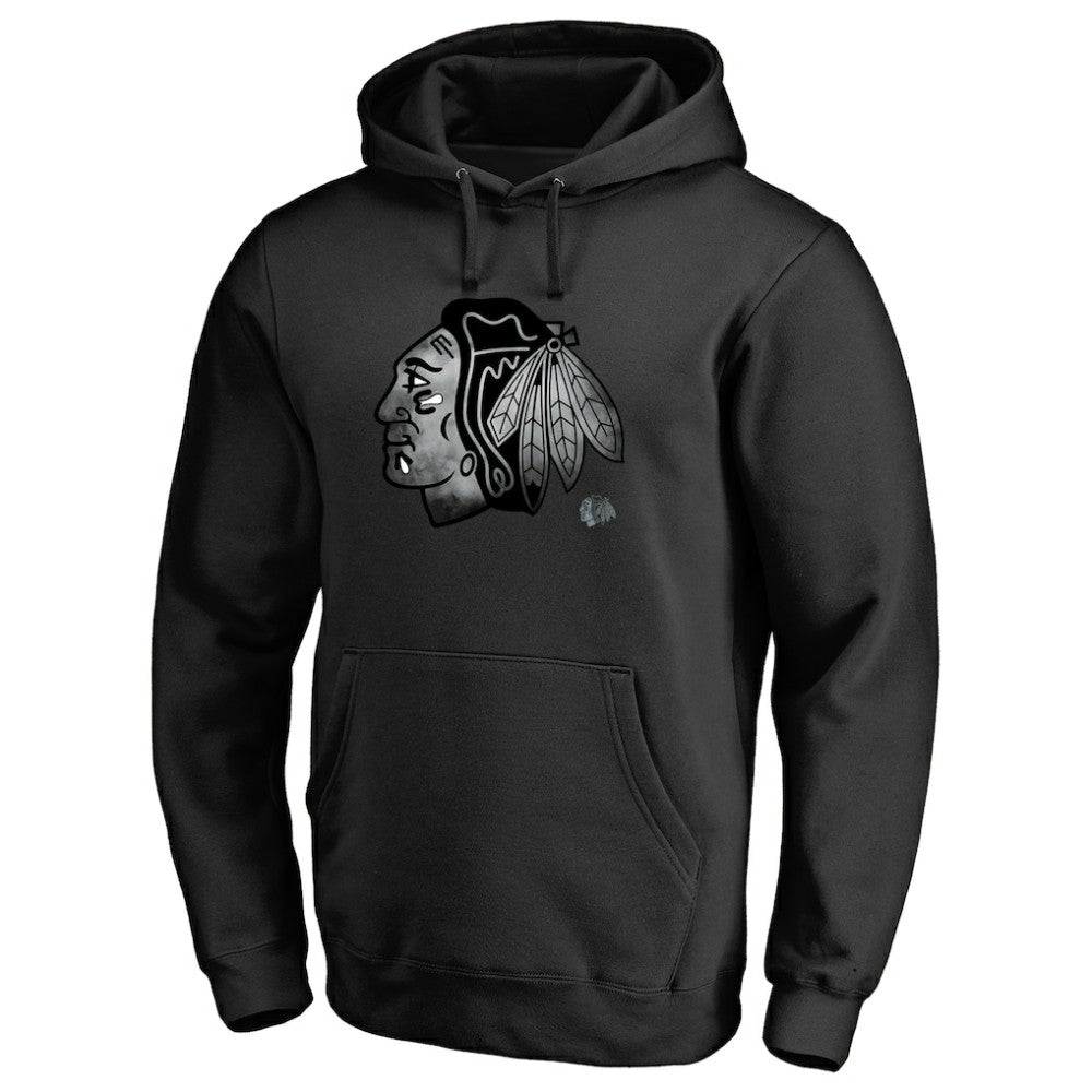 NHL Black Chicago Blackhawks Core Smoke Pullover Hoodie