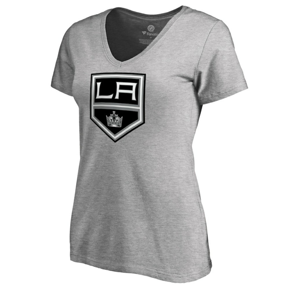 NHL Heather Gray Los Angeles Kings Women's Team Alternate V-Neck T-Shirt