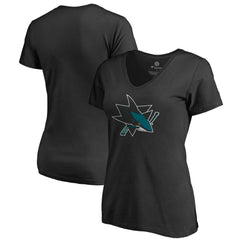 NHL Black San Jose Sharks Women's Team Alternate V-Neck T-Shirt