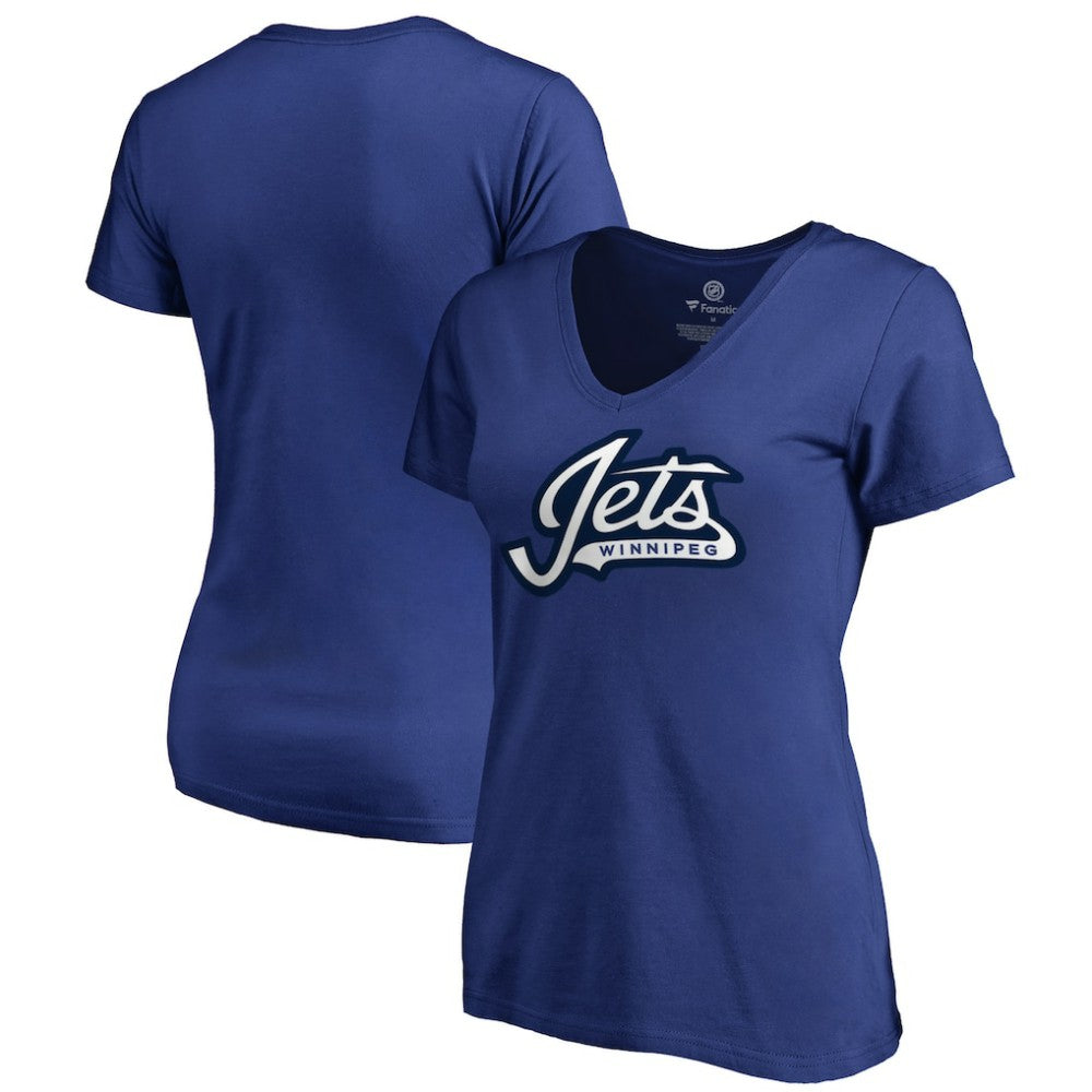 NHL Blue Winnipeg Jets Women's Team Alternate V-Neck T-Shirt