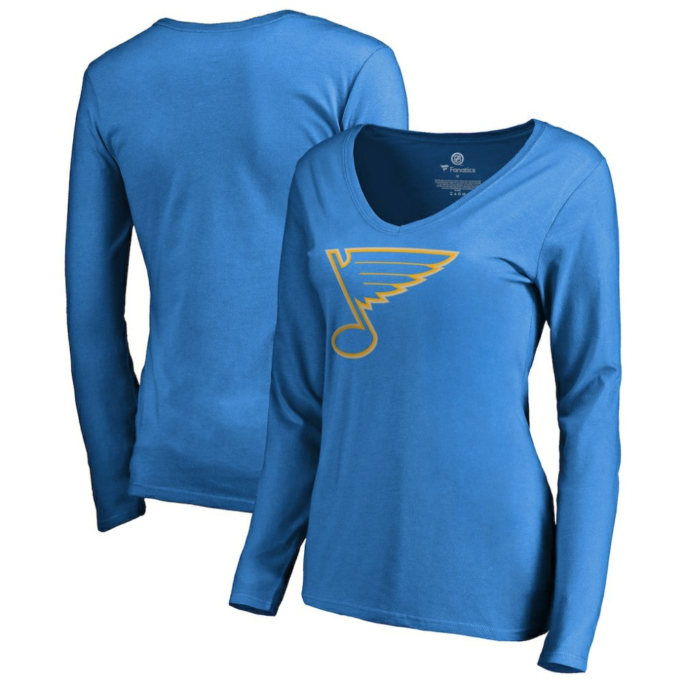 NHL Blue St. Louis Blues Women's Team Alternate Long Sleeve V-Neck T-Shirt