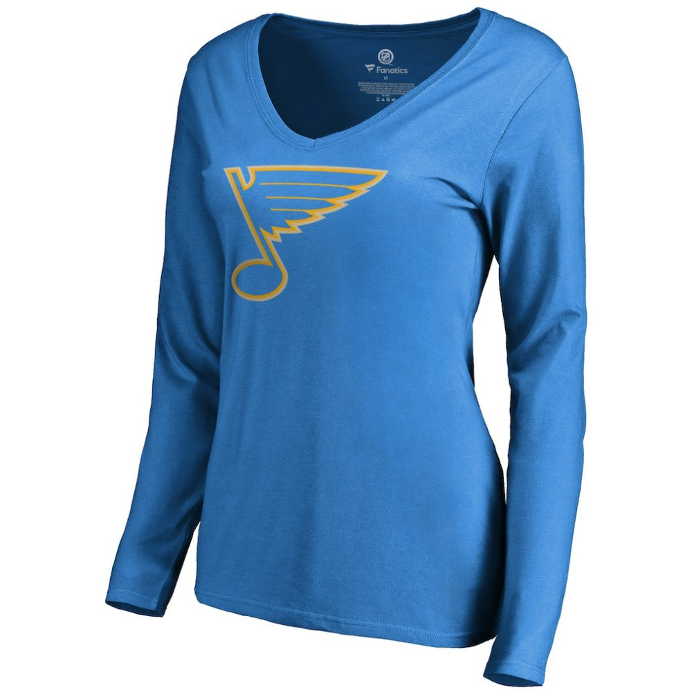 NHL Blue St. Louis Blues Women's Team Alternate Long Sleeve V-Neck T-Shirt