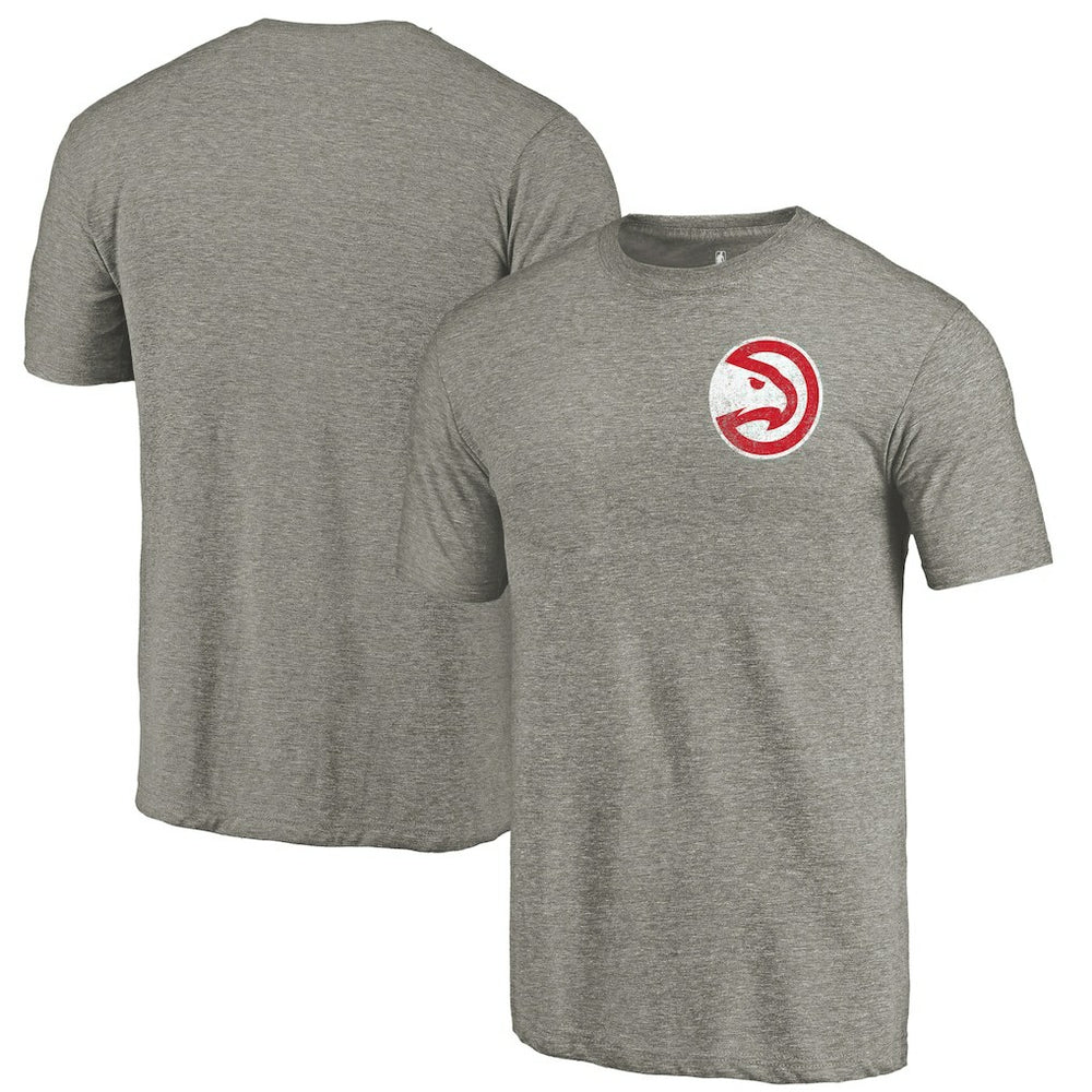 NBA Atlanta Hawks Primary Logo Left Chest Distressed Tri-Blend T-Shirt