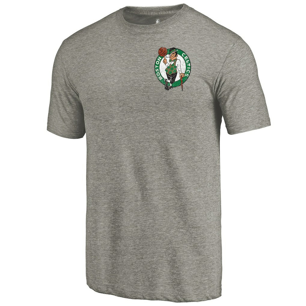 NBA Boston Celtics Primary Logo Left Chest Distressed Tri-Blend T-Shirt