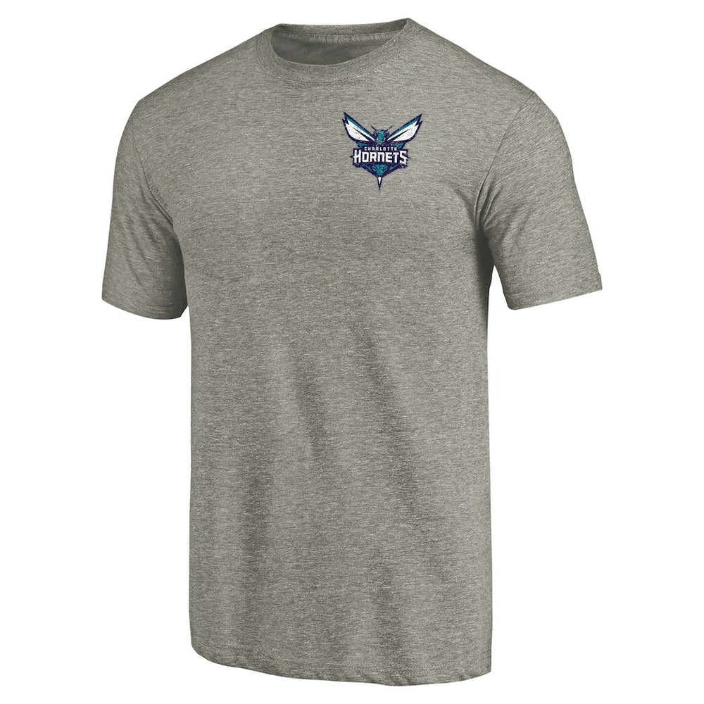 NBA Charlotte Hornets Primary Logo Left Chest Distressed Tri-Blend T-Shirt