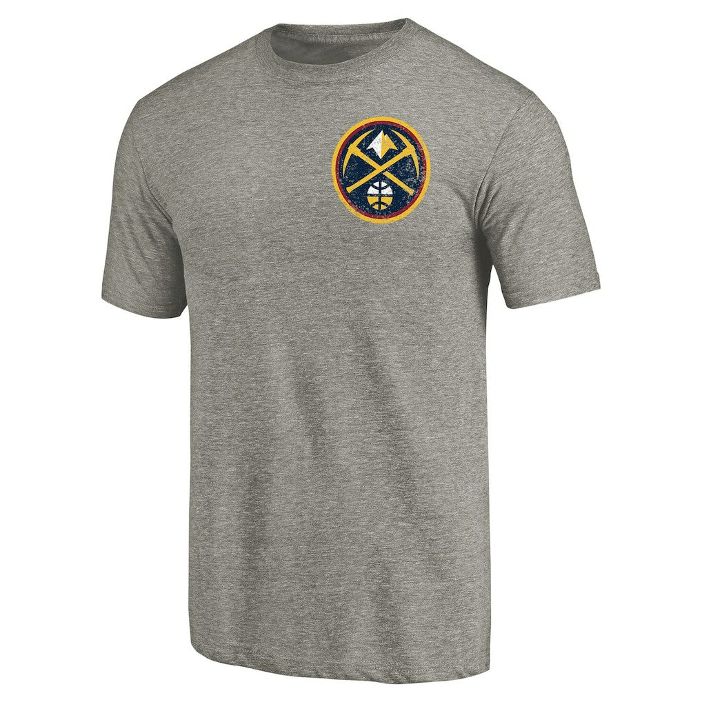 NBA Denver Nuggets Primary Logo Left Chest Distressed Tri-Blend T-Shirt sale