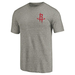 NBA Houston Rockets Primary Logo Left Chest Distressed Tri-Blend T-Shirt