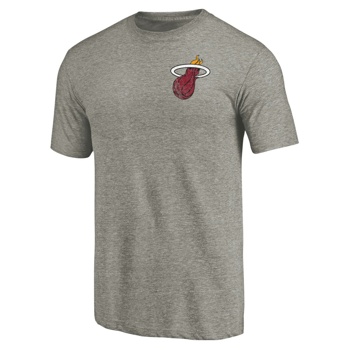 NBA Miami Heat Primary Logo Left Chest Distressed Tri-Blend T-Shirt