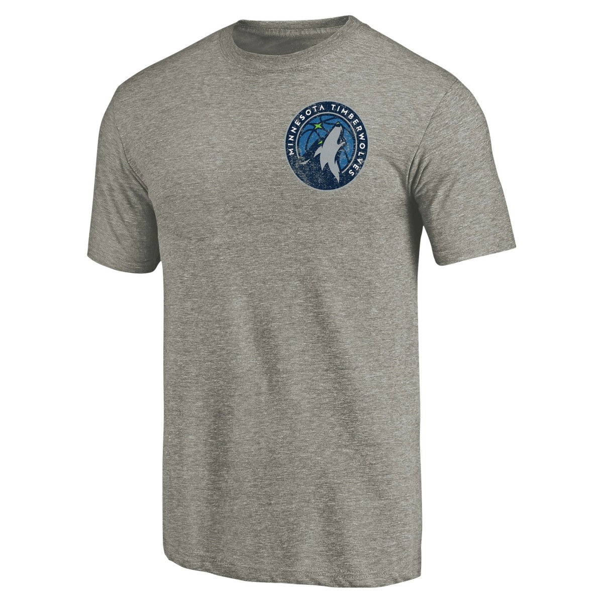 NBA Minnesota Timberwolves Primary Logo Left Chest Distressed Tri-Blend T-Shirt