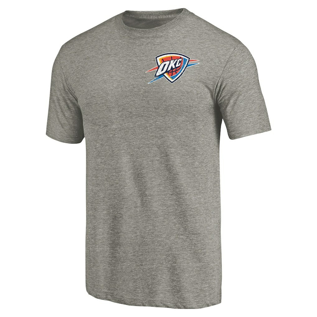 NBA Oklahoma City Thunder Primary Logo Left Chest Distressed Tri-Blend T-Shirt