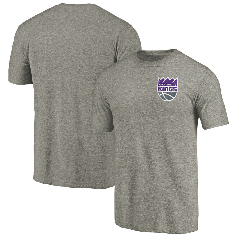 NBA Sacramento Kings Primary Logo Left Chest Distressed Tri-Blend T-Shirt