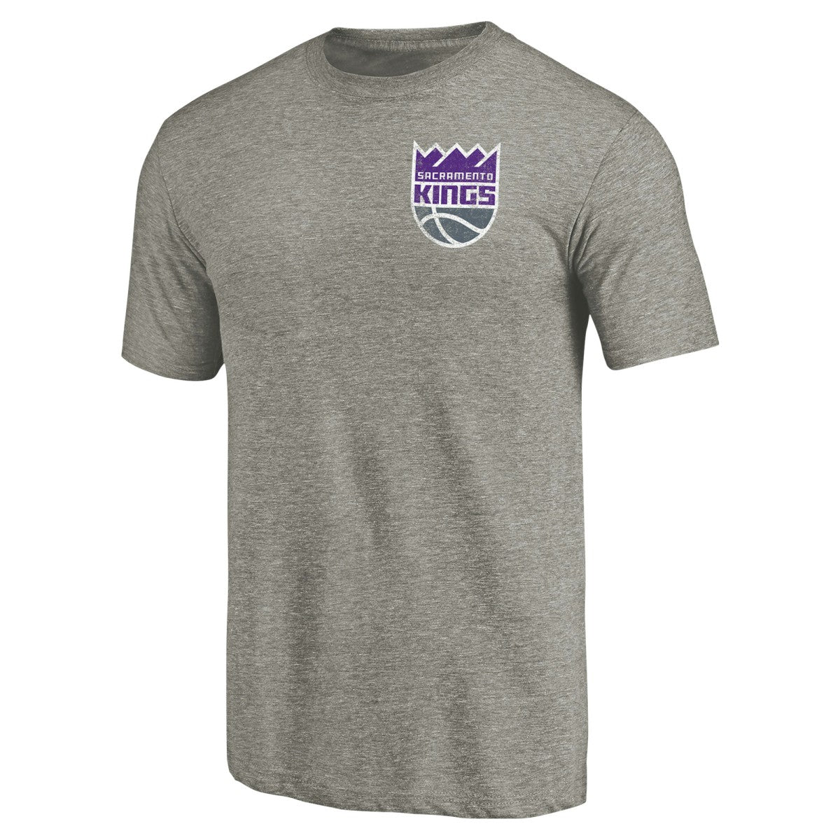 NBA Sacramento Kings Primary Logo Left Chest Distressed Tri-Blend T-Shirt
