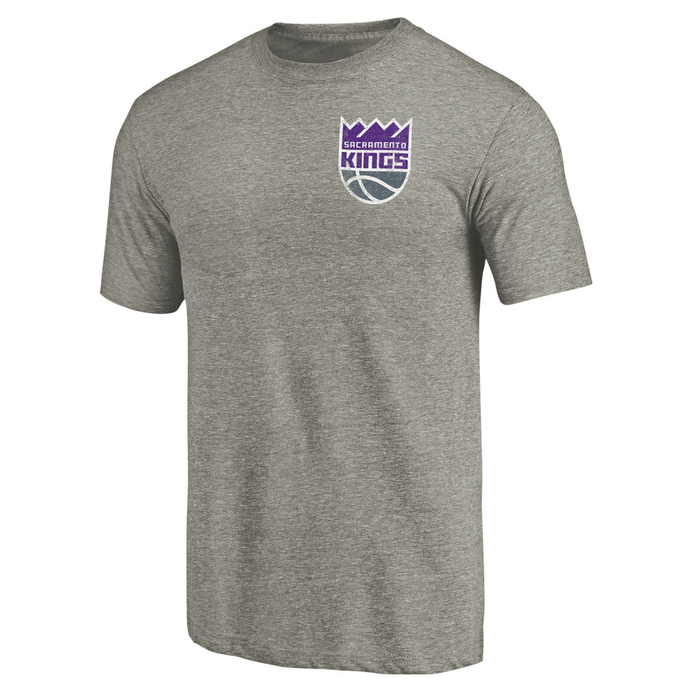 NBA Sacramento Kings Primary Logo Left Chest Distressed Tri-Blend T-Shirt
