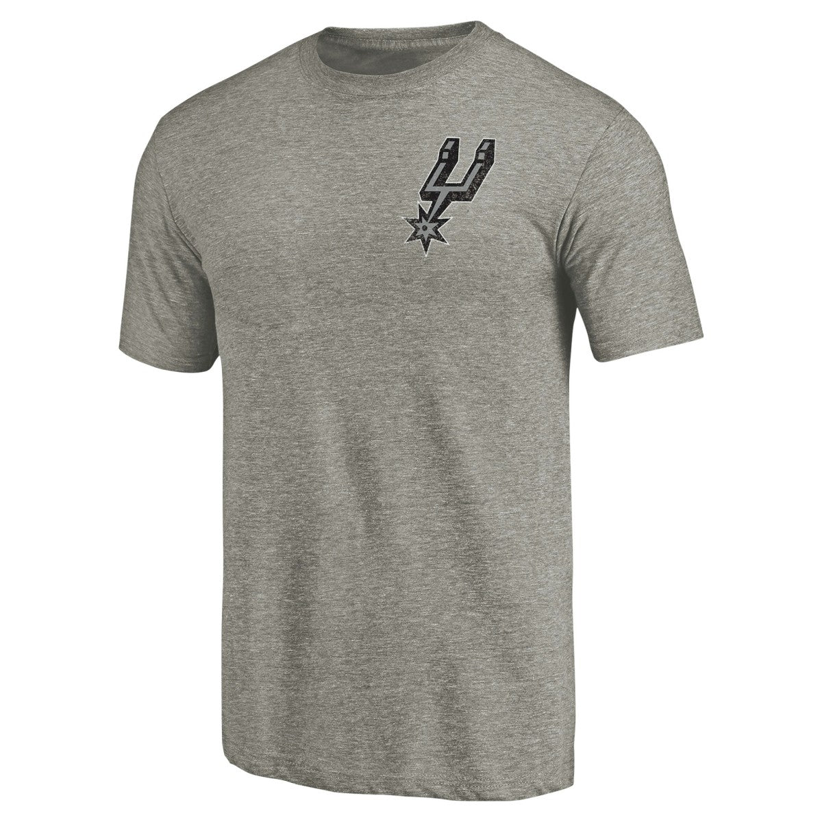 NBA San Antonio Spurs Primary Logo Left Chest Distressed Tri-Blend T-Shirt